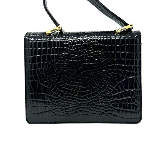 Celine Vintage Black Patent Embossed Crossbody – Extremely Rare, COA Included - Picture 3 of 16
